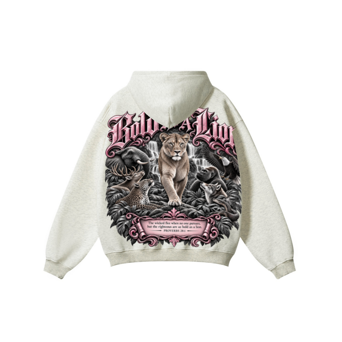 345GSM Women's Heavyweight Solid-Color Hoodie Oatmeal
