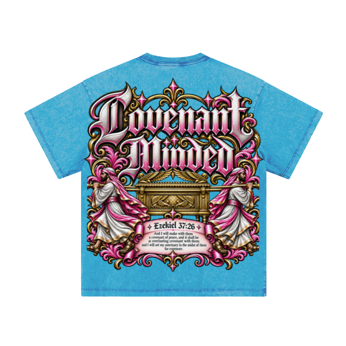 260GSM Women's Heavyweight Batik-Dyed Oversized T-Shirt Blue