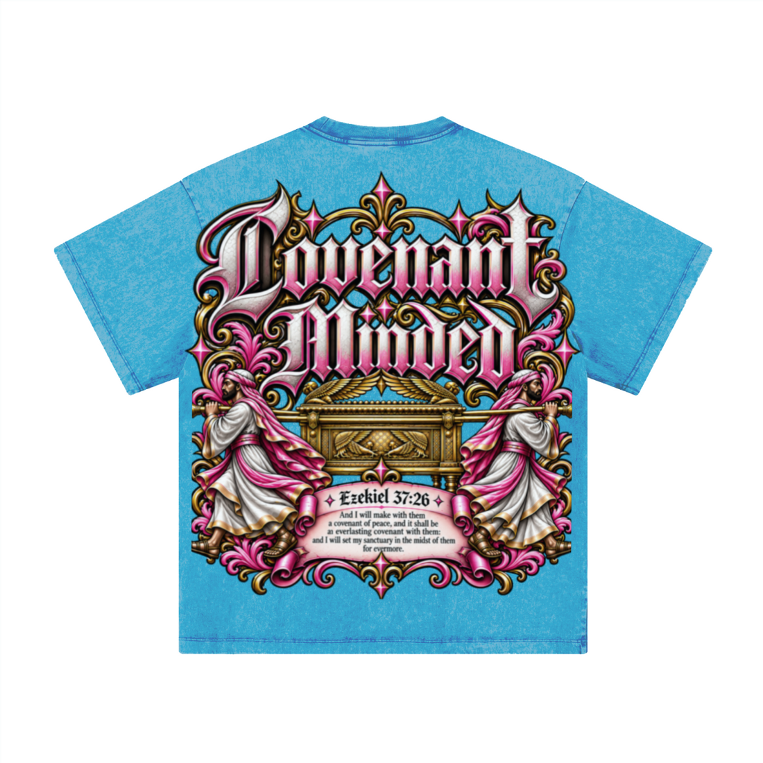 260GSM Women's Heavyweight Batik-Dyed Oversized T-Shirt Blue