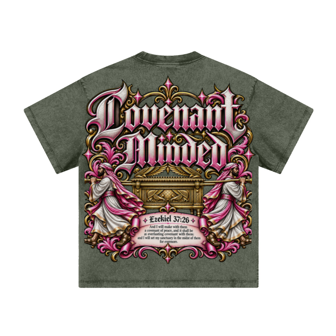 260GSM Women's Heavyweight Batik-Dyed Oversized T-Shirt Green