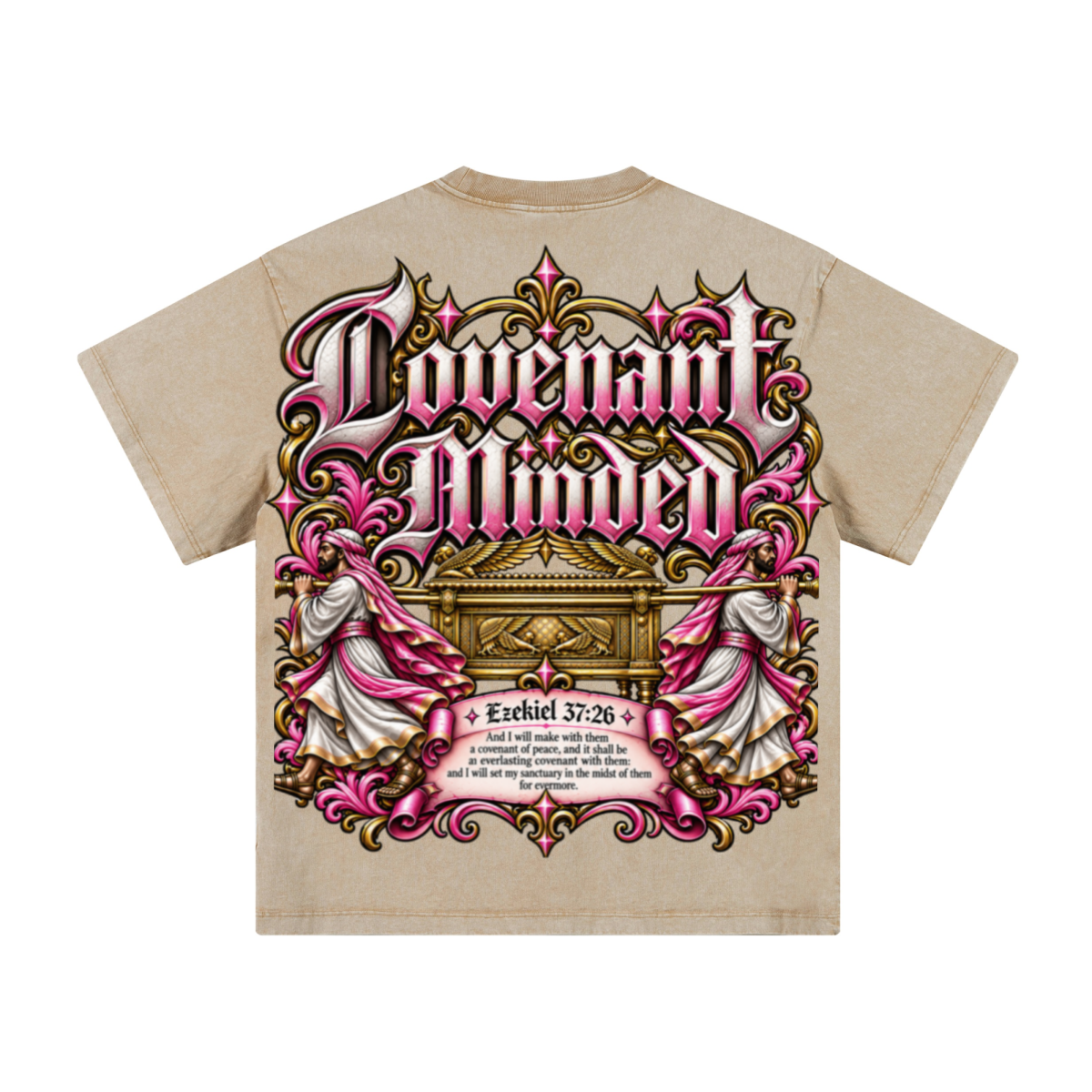 260GSM Women's Heavyweight Batik-Dyed Oversized T-Shirt Khaki