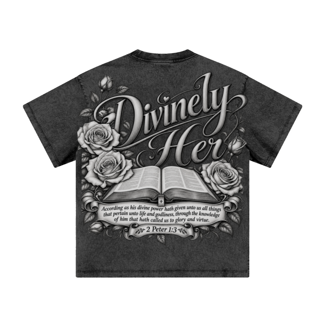 260GSM Women's Heavyweight Batik-Dyed Oversized T-Shirt Snow Wash